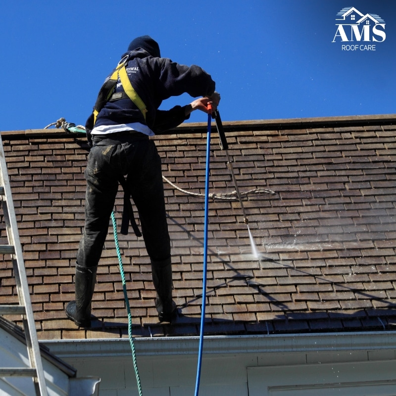 Image presents High Pressure Roof Cleaning